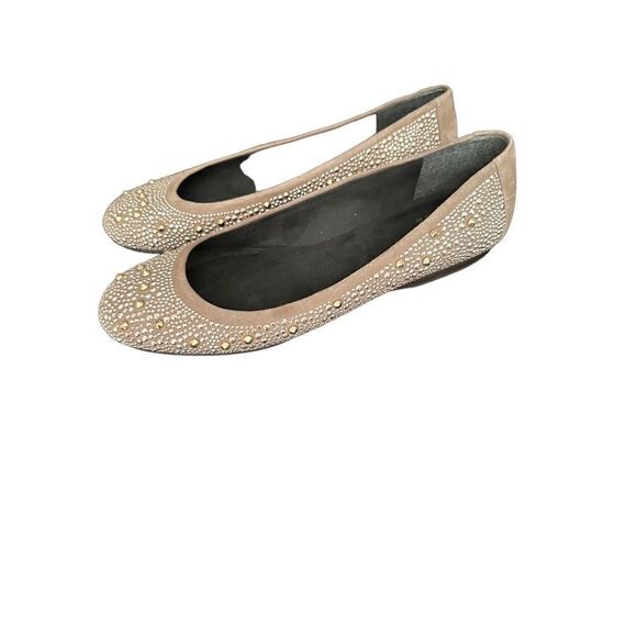 Stuart Weitzman Taupe Tan Ballet
Flats Metal Studs nubeads Haze Suede - Picture 2 of 7